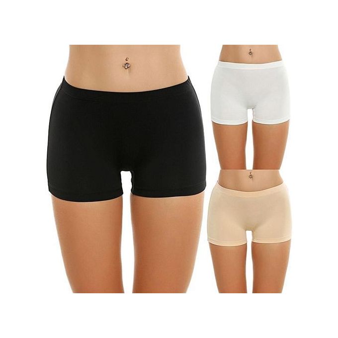 Shop Generic Women Underwear Set 3 Pack Solid Casual Boyshort Panty ( White  ) Online