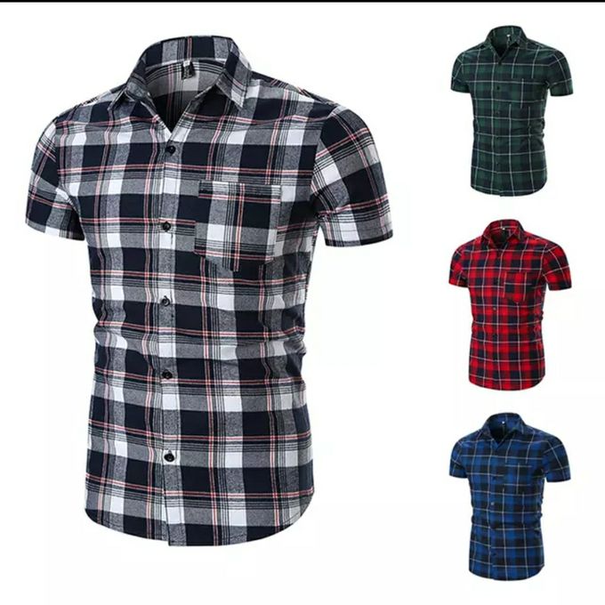 Shop White Label Short Sleeves Checkered Shirt - 4 Pieces - Multicolour ...