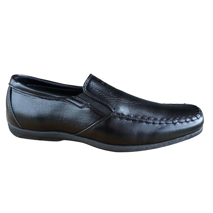 Shop White Label Slip On Leather Loafers - Black Online | Jumia Ghana