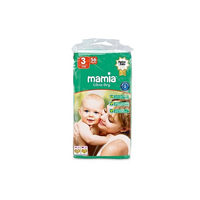 Buy Mamia Ultra Dry Diapers, Size 3 (56 Count) online Jumia Ghana